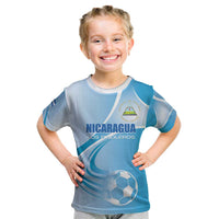 Custom Nicaragua Football Kid T Shirt Vamos Los Pinoleros