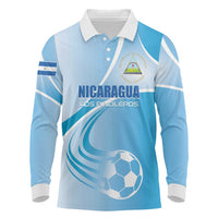 Custom Nicaragua Football Long Sleeve Polo Shirt Vamos Los Pinoleros