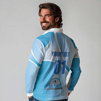 Custom Nicaragua Football Long Sleeve Polo Shirt Vamos Los Pinoleros