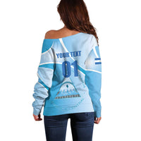 Custom Nicaragua Football Off Shoulder Sweater Vamos Los Pinoleros