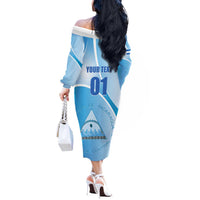 Custom Nicaragua Football Off The Shoulder Long Sleeve Dress Vamos Los Pinoleros