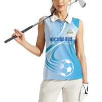 Custom Nicaragua Football Women Sleeveless Polo Shirt Vamos Los Pinoleros