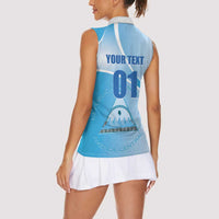 Custom Nicaragua Football Women Sleeveless Polo Shirt Vamos Los Pinoleros