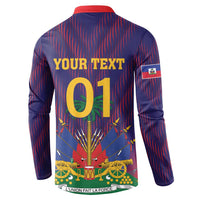 Custom Haiti Football Button Sweatshirt Come On Les Grenadiers