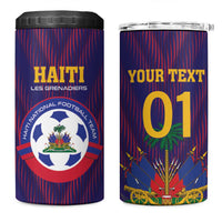 Custom Haiti Football 4 in 1 Can Cooler Tumbler Come On Les Grenadiers