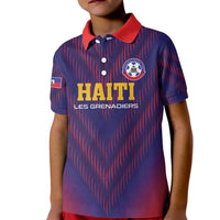 Custom Haiti Football Kid Polo Shirt Come On Les Grenadiers
