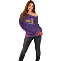 Custom Haiti Football Off Shoulder Sweater Come On Les Grenadiers