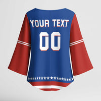 Custom Hockey 2026 USA Blue Kimono Sleeve Blouse United States Go Champions