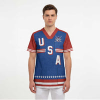 Custom Hockey 2026 USA Blue Scrub Top United States Go Champions