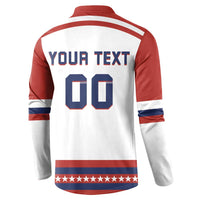 Custom Hockey 2026 USA White Button Sweatshirt United States Go Champions