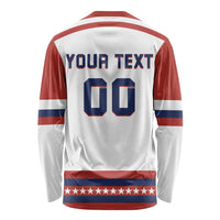 Custom Hockey 2026 USA White Long Sleeve Shirt United States Go Champions