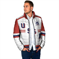 Custom Hockey 2026 USA White Padded Jacket United States Go Champions