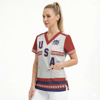 Custom Hockey 2026 USA White Scrub Top United States Go Champions