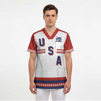 Custom Hockey 2026 USA White Scrub Top United States Go Champions