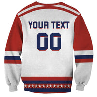 Custom Hockey 2026 USA White Sweatshirt United States Go Champions