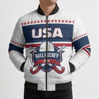 Custom Ball Hockey 2026 USA Bomber Puffer Jacket US Team Go Champions