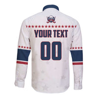 Custom Ball Hockey 2026 USA Long Sleeve Button Shirt US Team Go Champions