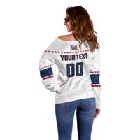 Custom Ball Hockey 2026 USA Off Shoulder Sweater US Team Go Champions