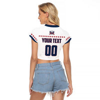 Custom Ball Hockey 2026 USA Raglan Cropped T Shirt US Team Go Champions
