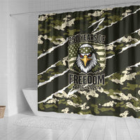 USA 250th Anniversary Shower Curtain Eagle Camouflage Zipper Stylized