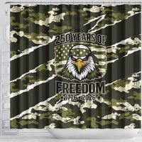 USA 250th Anniversary Shower Curtain Eagle Camouflage Zipper Stylized