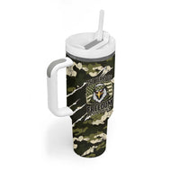 Personalized USA 250th Anniversary Tumbler With Handle Eagle Camouflage Zipper Stylized