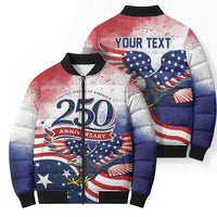 Personalized USA 250 Years of Freedom Bomber Puffer Jacket American Patriotic
