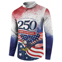 Personalized USA 250 Years of Freedom Button Sweatshirt American Patriotic