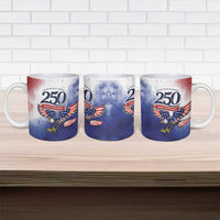 USA 250 Years of Freedom Ceramic Mug American Patriotic