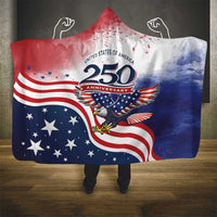 USA 250 Years of Freedom Hooded Blanket American Patriotic