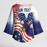 Personalized USA 250 Years of Freedom Kimono Sleeve Blouse American Patriotic