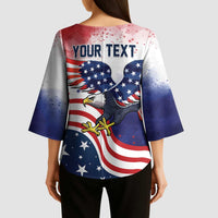 Personalized USA 250 Years of Freedom Kimono Sleeve Blouse American Patriotic