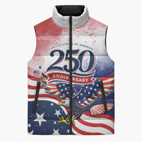 Personalized USA 250 Years of Freedom Sleeveless Puffer Jacket American Patriotic