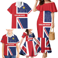 Personalised Turks and Caicos Islands Family Matching Mermaid Dress and Hawaiian Shirt Come On Team TCI