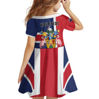 Personalised Turks and Caicos Islands Family Matching Off The Shoulder Long Sleeve Dress and Hawaiian Shirt Come On Team TCI