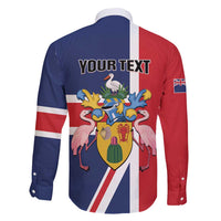 Personalised Turks and Caicos Islands Family Matching Off Shoulder Maxi Dress and Hawaiian Shirt Come On Team TCI