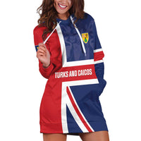 Personalised Turks and Caicos Islands Hoodie Dress Come On Team TCI