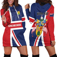 Personalised Turks and Caicos Islands Hoodie Dress Come On Team TCI