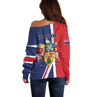 Personalised Turks and Caicos Islands Off Shoulder Sweater Come On Team TCI