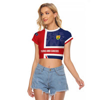 Personalised Turks and Caicos Islands Raglan Cropped T Shirt Come On Team TCI