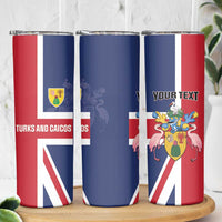 Personalised Turks and Caicos Islands Skinny Tumbler Come On Team TCI