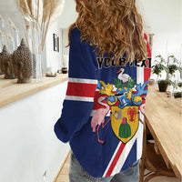 Personalised Turks and Caicos Islands Women Casual Shirt Come On Team TCI