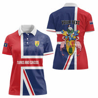 Personalised Turks and Caicos Islands Women Polo Shirt Come On Team TCI