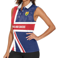 Personalised Turks and Caicos Islands Women Sleeveless Polo Shirt Come On Team TCI