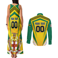 Custom Cricket Jamaica Scorpions Couples Matching Tank Maxi Dress and Long Sleeve Button Shirt We Made Legends