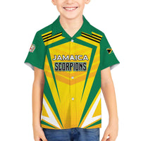 Custom Cricket Jamaica Scorpions Family Matching Off The Shoulder Long Sleeve Dress and Hawaiian Shirt We Made Legends