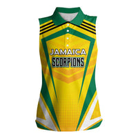 Custom Cricket Jamaica Scorpions Women Sleeveless Polo Shirt We Made Legends
