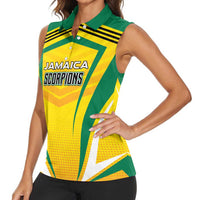 Custom Cricket Jamaica Scorpions Women Sleeveless Polo Shirt We Made Legends