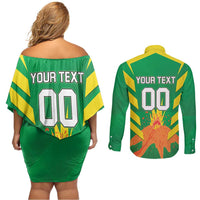 Custom Cricket Windwards Volcanoes Couples Matching Off Shoulder Short Dress and Long Sleeve Button Shirt All The Best LAVA Boys