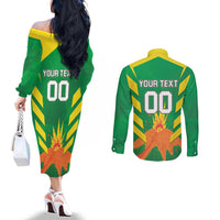 Custom Cricket Windwards Volcanoes Couples Matching Off The Shoulder Long Sleeve Dress and Long Sleeve Button Shirt All The Best LAVA Boys